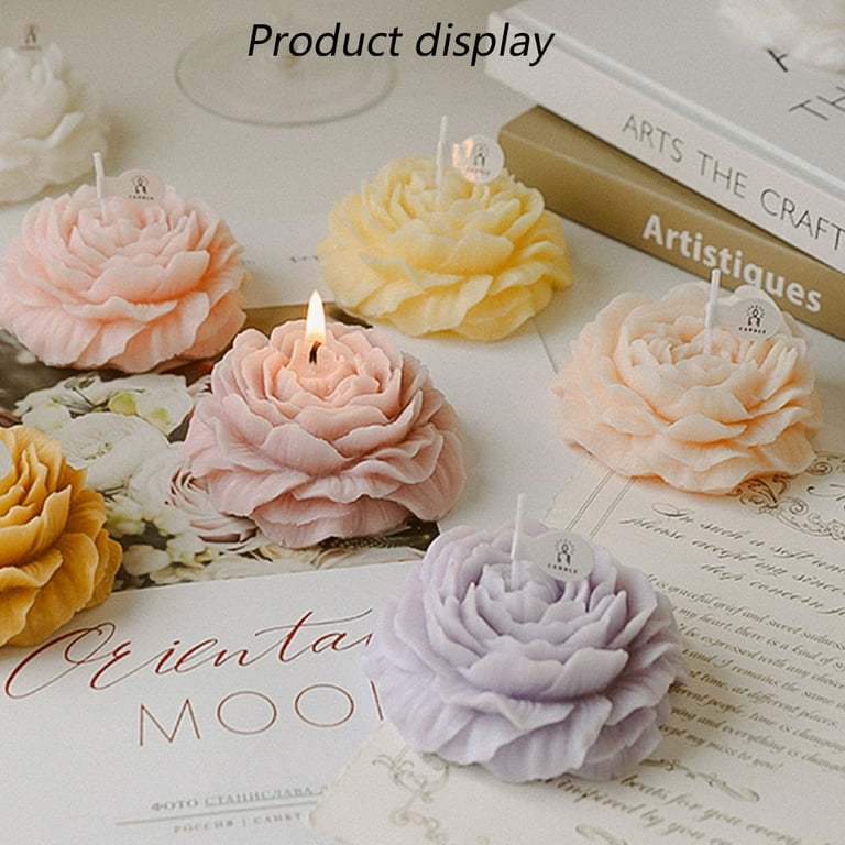4 peony shaped candle ornaments, flower candles, flower fragrance