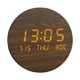 thumbnail image 2 of Reloj de pared digital de 7.5 "Temperatura Fecha 12/24 tiempo tiempo de tiempo de tiempo de Reloj de pared electrónico USB silencioso Reloj de escritorio para dormitorio Oficina Marrón Baoblaze reloj de pared digital, 2 of 8