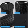 thumbnail image 3 of Xyskin 6-Pack Laundry Hamper with Lid Cover, Tall Plastic Laundry Basket Clothes Organizer, Black Dirty Clothes Storage Hamper, 3 of 6