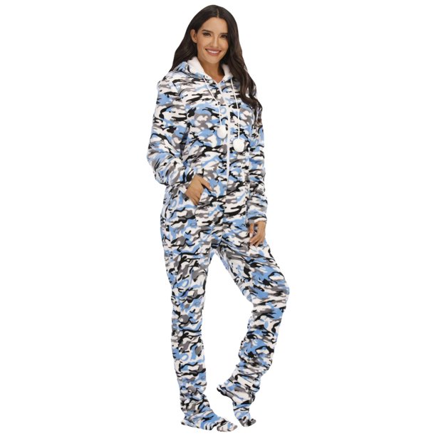 Pijama de forro polar para mujer, mono con capucha y estampado navideño, Pelele de manga larga con estampado de leopardo rosa para otoño