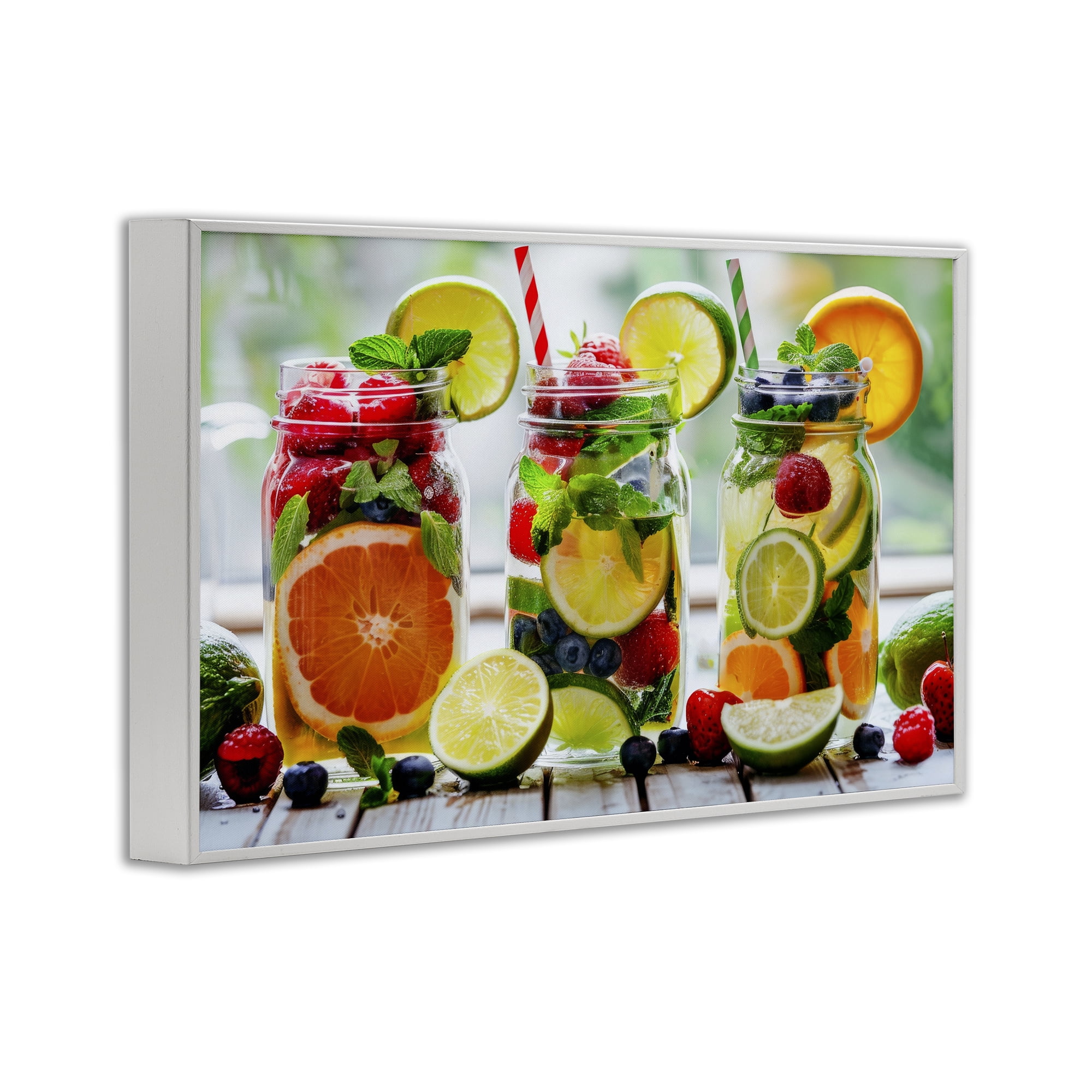 Stupell Industries Vibrant Citrus & Berry Infusion White Framed Giclee Art, design by Lazar Studio