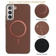 thumbnail image 2 of for Samsung Galaxy S23 Strong Magnetic Case Compatible with Mag-Safe, Luxury Elegant PU Leather TPU Bumper Shockproof Protective Slim Magnetic Phone Cover for Samsung Galaxy S23, Brown, 2 of 6