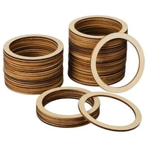 50pcs Wood Rings Circle Wood Pieces Unfinished Wood Chips Wood Discs Beads for DIY Crafts Earring Pendant Connectors Jewelry Making 7. 5CM