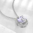 thumbnail image 3 of Juwaliy Animal Cat Dog Necklace Purple Heart June Birthstone Charm Alexandrite Crystal Pendant Women Jewelry Birthday Gift for Mother Wife Daughter Pet Lover, 3 of 10