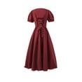 thumbnail image 5 of LUOGENLI Girls Dresses Size 12 Plus Size Big Girls Dresses Ruffled Classical Puff Sleeve Waist Dress Belt Gown Graduation Dresses For Girls 12-14 Bodycon Red 14-15 Years, 5 of 5