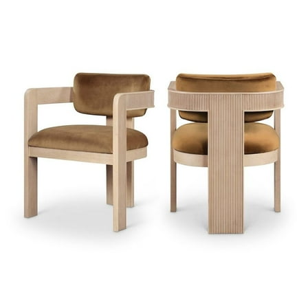 Meridian Furniture Sacha Saddle Velvet Dining Chair (Set of 2)