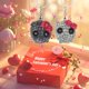 thumbnail image 1 of Juego de llaveros de muñeca hámster tejida a mano | Hámster de peluche de ganchillo con lazo | Caja de música para violín incorporada | Linda decoración de memes de animales | Paquete de 2 | Mini, 1 of 9