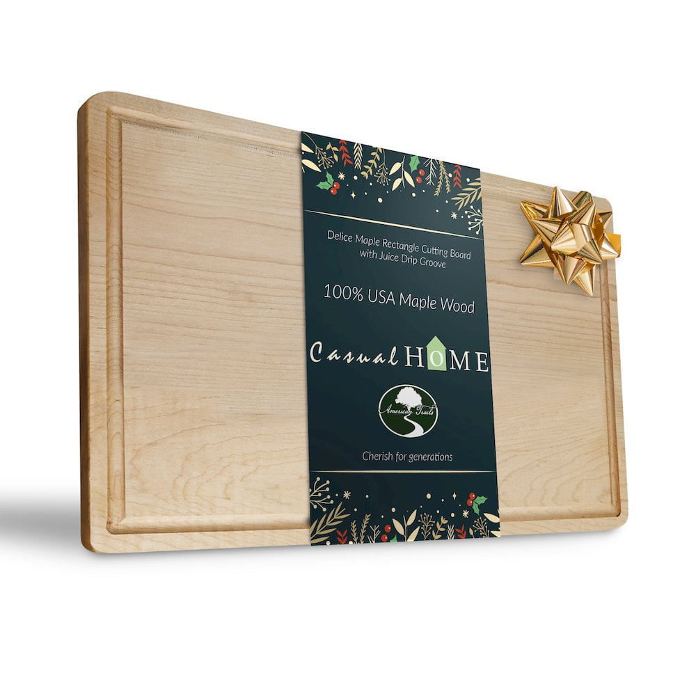 Casual Home Delice Rectangle Cutting Board with Juice Drip Groove-Material Type:Cherry