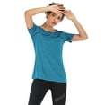 thumbnail image 5 of Short Sleeve Round Neck Criss Cross Back Athletic Yoga Shirt workout tops for women, 5 of 6