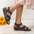 thumbnail image 5 of Domuza Orthopedic Casual Sandals for Women Slip on Non Slip Arch Support Summer Flat Sandals Breathable Sneakers 2026 Soft Foam Shoes Black 8（EU-40）, 5 of 5