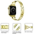 thumbnail image 5 of IBEAR Compatible with Apple Watch Band 45mm 44mm 42mm Gold Women Bracelet Strap, Bling Metal Strap Replacement for iWatch Bands Series 8/76/5/4/3/2/1 Girls Wristband, 5 of 10