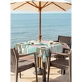 thumbnail image 3 of Outdoor Tablecloth with Umbrella Hole for Patio/Picnic/Party/Camping, Spring Floral Checkered Waterproof Table Cloth Square Cover Washable, Turquoise Pink Buffalo Plaid (54"x 54"), 3 of 8