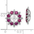 thumbnail image 3 of Sterling Silver Rhodium Diam. & Created Ruby Earring Jacket (15 X 15) Made In China qj119jul, 3 of 5