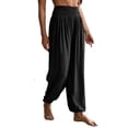 thumbnail image 6 of TaTaai Womens Solid Stretch Yoga Pants with Smocked Waist Loose Casual Trousers Bottoms for Daily Gym Workout, 6 of 9