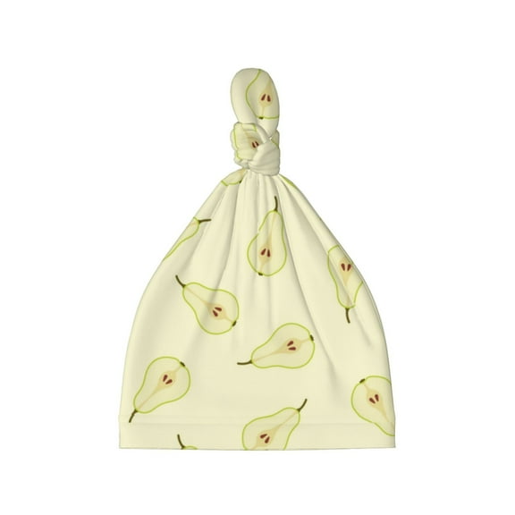 Sikiie Green Pears Baby Newborn Hats, Infant Knotted Baby Hat, Beanie Top Knot Caps for Baby Boys Girls