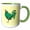 Green/White, variant on 3drose, Print of Green Rooster on Yellow Dots, 11oz Magic Transforming Mug
