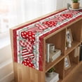 thumbnail image 6 of Table Runners 72 Inches Long Dress Scarves, Valentine's Day Farmhouse Kitchen Table Runner, Coffee Tablerunners, Red Love Heart Eucalyptus Romance Striped 16x72 Inch, 6 of 9