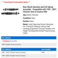 thumbnail image 2 of Rear Shock Absorber and Coil Spring Assembly - Compatible with 1995 - 2007 Chrysler Town & Country FWD 1996 1997 1998 1999 2000 2001 2002 2003 2004 2005 2006, 2 of 2