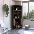 thumbnail image 4 of Corner Bar Cabinet with 10 Wine Rack, Double Door & 2 Shelves | Modern | Particle Board, 4 of 7