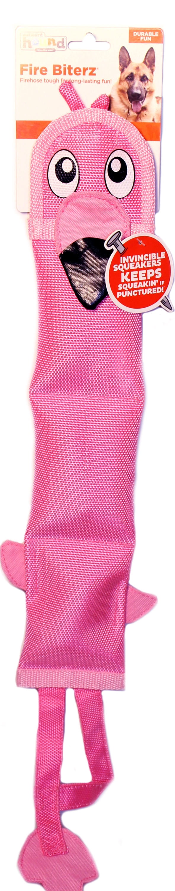 Outward Hound Fire Biterz Flamingo Plush Interactive Dog Toy, Pink, Large
