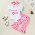 thumbnail image 4 of Younger Tre Baby Flared Pants Birthday Outfit Sets (Girls) 3 Count, 4 of 8