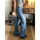 thumbnail image 3 of Pantalones vaqueros rectos con bordado de perro Vintage americano para mujer, pantalones de pierna ancha holgados de cintura alta, pantalones vaqueros Kawaii de estilo Preppy Y2k, 3 of 5