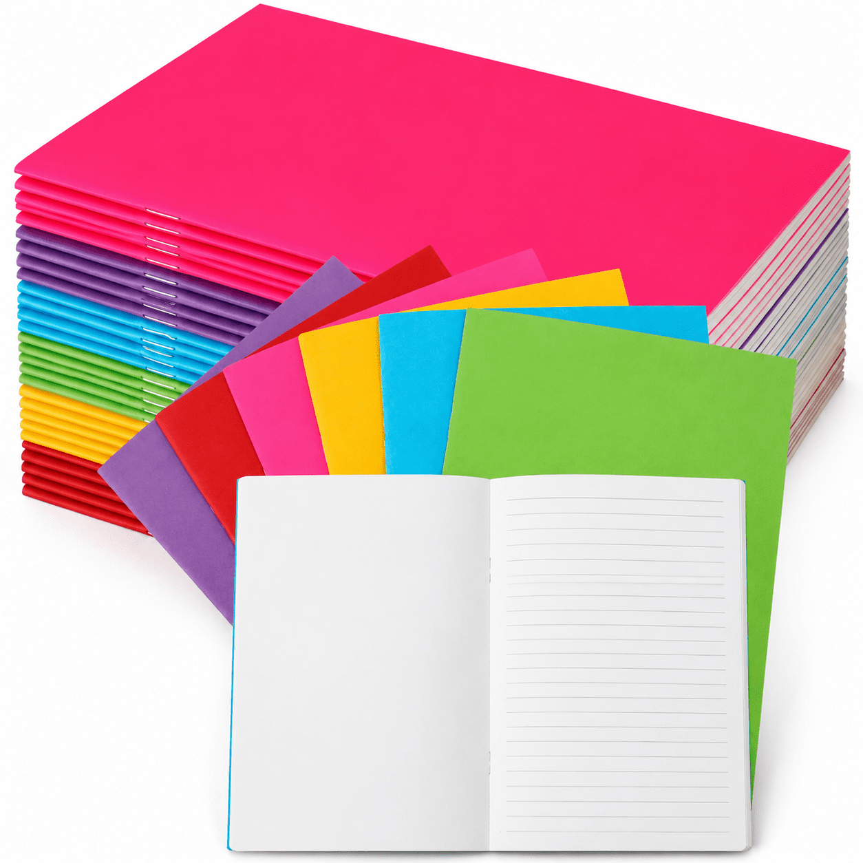 90 Classic Colors Blank Soft Cover Ruled Sketch Journals Bulk Set For Writing Drawing
