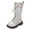 White, variant on Girls Patent Leather Knee High Boots Fleece Lined Long Combat Boots Toddler Kids Non Slip Platform Warm Winter BootsBlack Size 1.5 Big Kids
