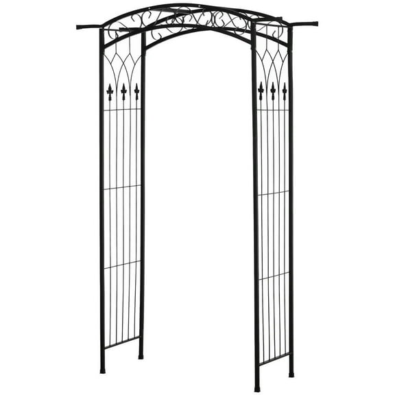 Resenkos Garden Arch Plant Support Trellis,7Ft Garden Arch Arbor, Metal Arch Trellis for Climbing Vines, Garden Archway