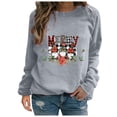 thumbnail image 1 of Longs Chandails de Noël pour Femmes Mode Décontractée Imprimé de Noël Col Rond Chandail Manches Longues Chandails pour Femmes Col Haut Chandails pour Femmes, 1 of 7
