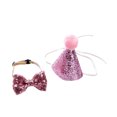 thumbnail image 1 of Greeniant Mascota PU cuero brillante sombrero Bowknot Set banquete boda ceremonia Animal disfraz Kit fotografía Prop accesorios de ropa Memoriales de mascotas Rosado Greeniant PT004536-01, 1 of 6