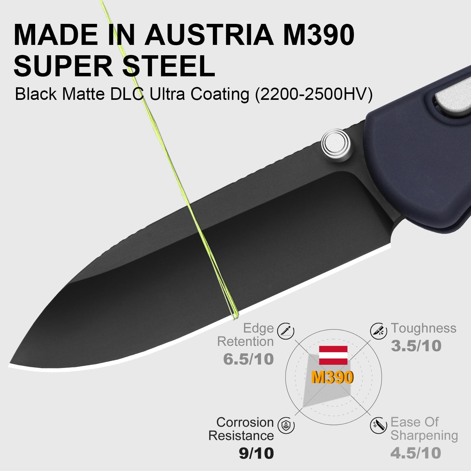 Kizer Drop Bear Zero Folding Pocket Knife M390 Blade Alumium Handle Ki3619BDA2
