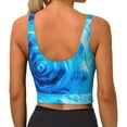 thumbnail image 2 of Yiaed Blue Shell Print Ladies Waistcoat Women Sports Vest Vest Sports Women Sports Top Yoga Vest for women-Medium, 2 of 8