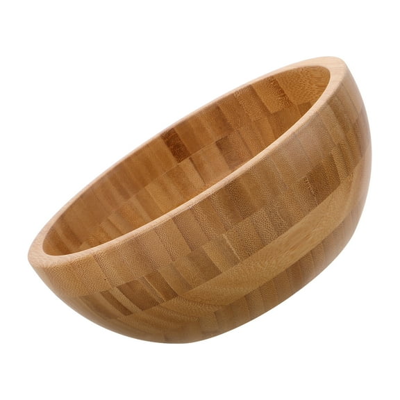 ELAYARD Large Yellow Wooden Salad Bowl Versatile Indoor Outdoor Food Serving Bowl
