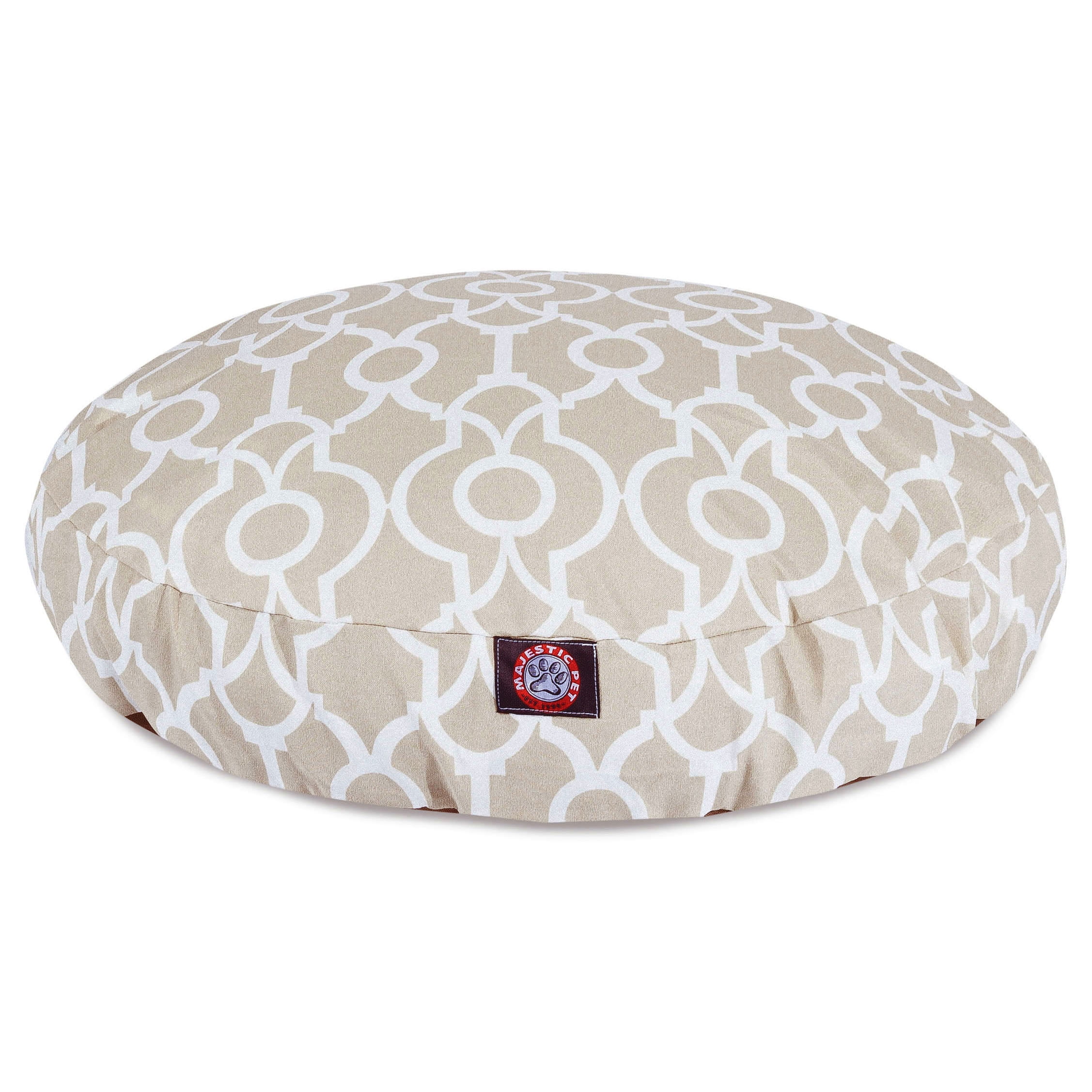 Majestic Pet Athens Round Dog Bed Treated Polyester Removable Cover Sand Small 30 x 30 x 4