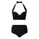 thumbnail image 3 of Traje de Baño Mujer Conjunto de Bikini Push Up Sexy Para Mujer, Traje de Baño de Dos Piezas de Cintura Alta, Tankini Con Estampado Fruncido Retro, Para Playa, Piscina y Fiesta, 1994, 3 of 4
