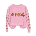 thumbnail image 5 of Womens Maple Leaf Print Sweatshirt Long Sleeve Thermal Shirts Tops Light Warm Pullover Sweater Blouses Spring Outfits 2025 Pullover Fall Winter Clothes, 5 of 5