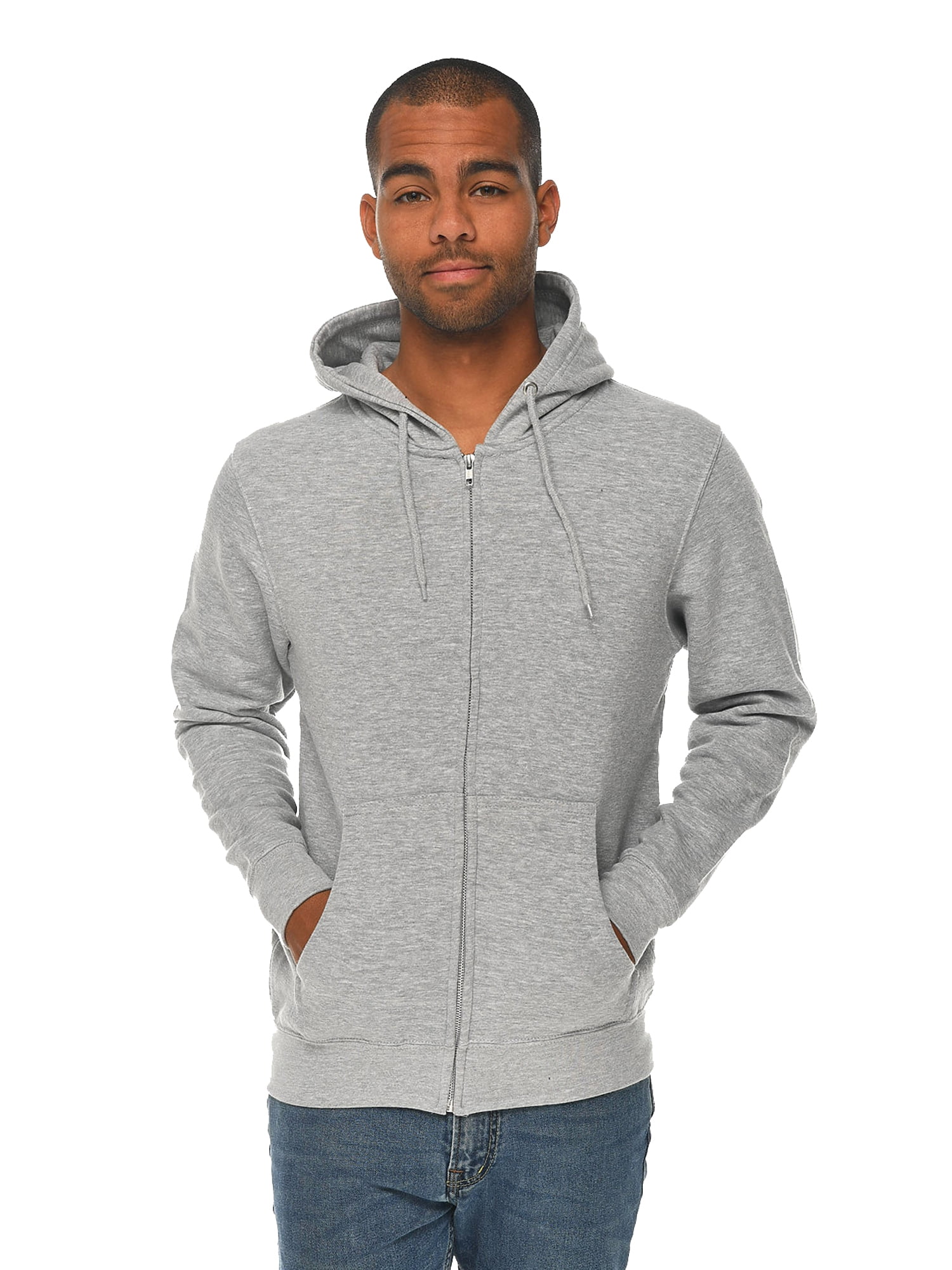 Ash gray hooded sweatshirt full zip  "hoody" Men's size Large NEW 