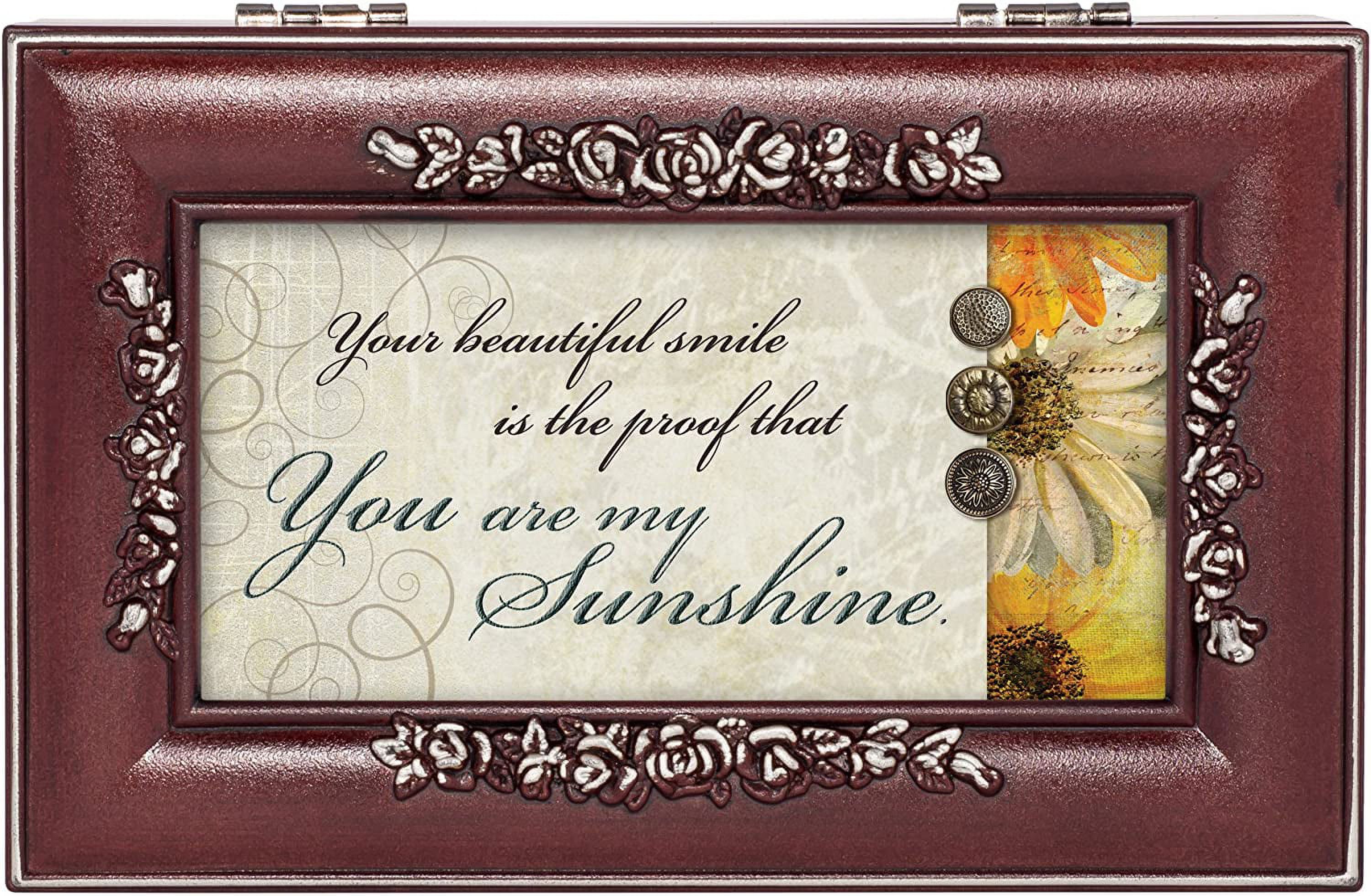 You Are My Sunshine Rosewood Finish with Silver Trim Jewelry Music Box
