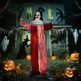 thumbnail image 2 of Outsunny Life Size Halloween Animated Clown, Scary Halloween Decorations, 2 of 10