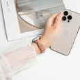 thumbnail image 5 of ELEHOLD Luxury Elegant Slim Leather Bling Women Strap Replacement Band Compatible for Apple iWatch Series SE/9/8/7/6/5/4/3/2/1 Ultra 1/2 42/44/45/49mm,Orange, 5 of 7