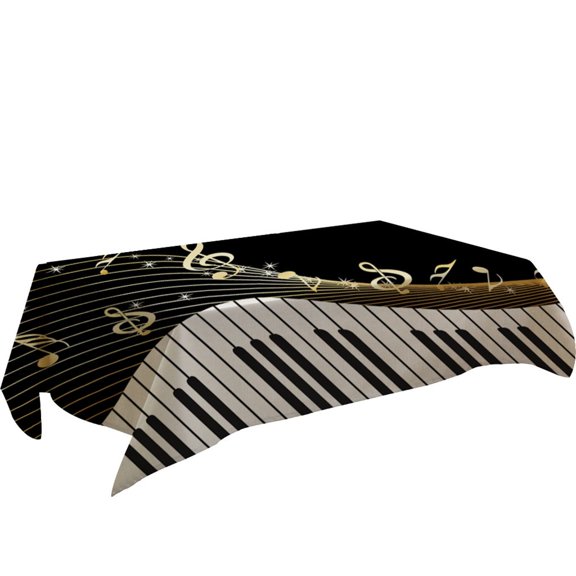 Bizhua Table Clothpiano Music Pattern Table Cloth Rectangular Tea Table Cover Dining Home Decor, One Tablecloth