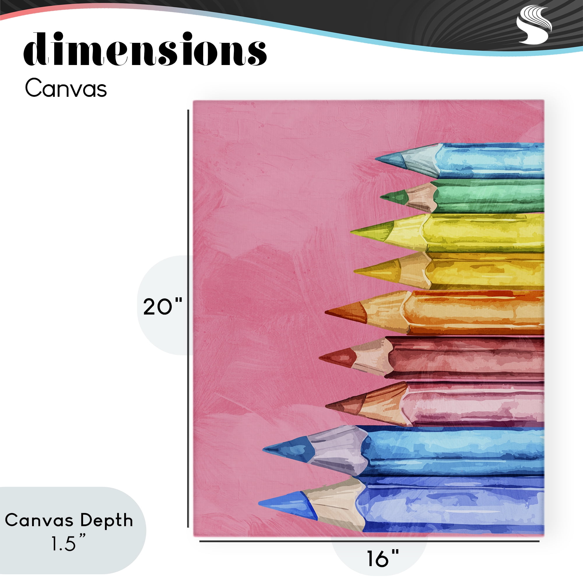 Stupell Industries Vibrant Pencils on Pink Canvas Wall Art, design by Kim Allen