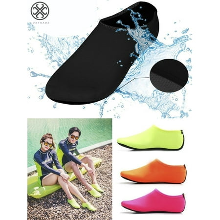 

Luxtrada Water Shoes Barefoot Quick-Dry Aqua Water Socks Slip-on for Men Women Kids Fit Beach Swim Diving Surfing and Yoga Exercise Black 3XL