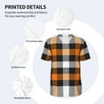 thumbnail image 4 of Balery Orange Plaid Baseball Jersey for Men Casual Button Down Shirts Short Sleeve Active Team Sports Uniform-X-Large, 4 of 9