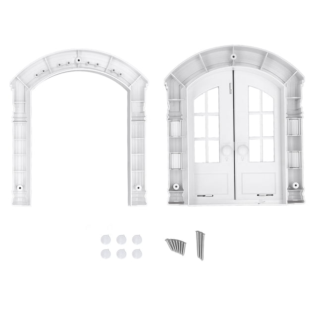 Puerta para gatos, puerta interior, segura, duradera, fácil de instalar, puerta francesa para gatos, para mascotas, perros, color blanco, estilo común.