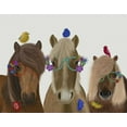thumbnail image 2 of Fab Funky 18x15 White Modern Wood Framed Museum Art Print Titled - Horse Trio with Flower Glasses, 2 of 4