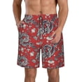 thumbnail image 2 of Uemuo Dragons2 Pattern Men's Swim Trunks Hawaiian Beach Bathing Suit Swimsuits Beach Quick-Dry Shorts with Pockets-XX-Large, 2 of 9