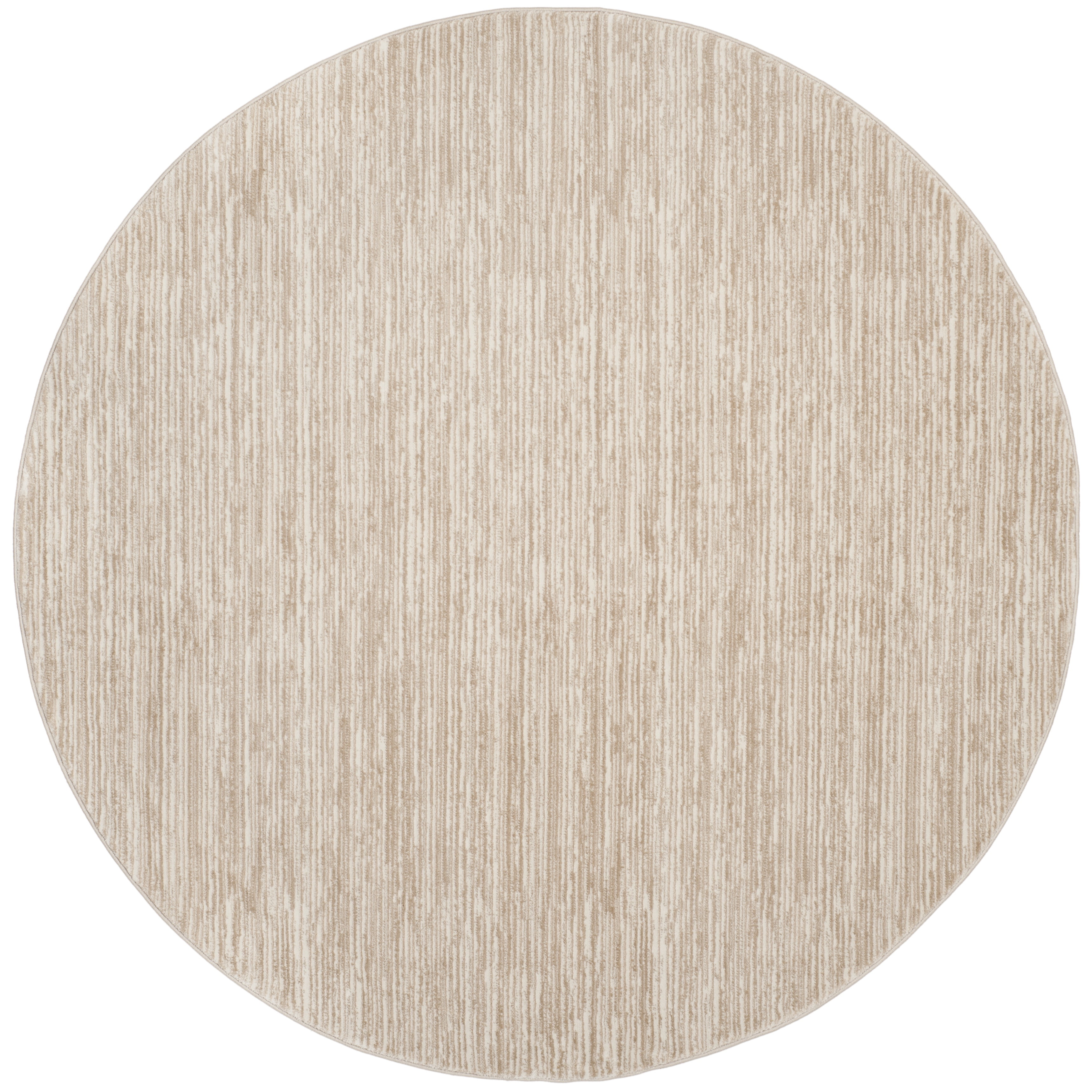 SAFAVIEH Vision Adrasteia Overdyed Solid Area Rug, Cream, 9' x 9' Round - Large - Modern Design, Creme, Non-Shedding & Easy Cleaning, Ideal for Living Room, Bedroom, Dining Space