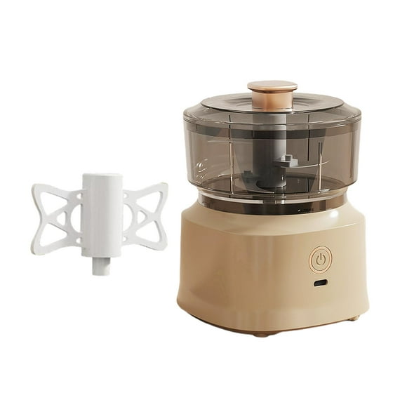 Mini picadora de ajo eléctrica, licuadora de ajo, 350ml, herramientas de cocina automáticas a prueba de salpicaduras, picadora de alimentos, picadora marrón con batidora